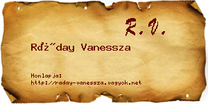 Ráday Vanessza névjegykártya